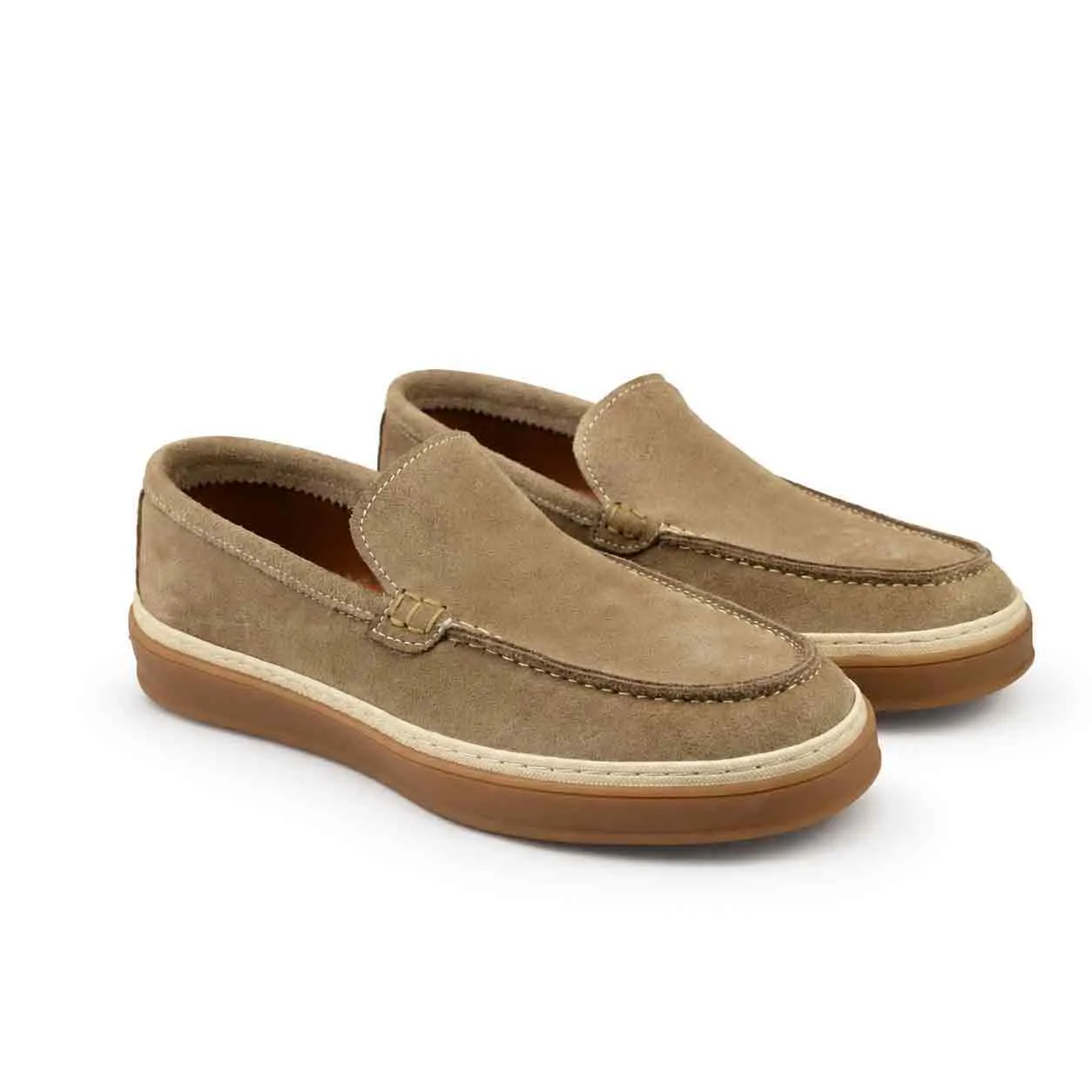 Mocassin pour homme 011 beige daim   miniature